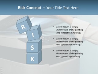 A Person Is Pressing A Button On A Printer PowerPoint Template