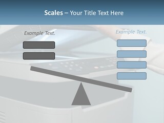 A Person Is Pressing A Button On A Printer PowerPoint Template