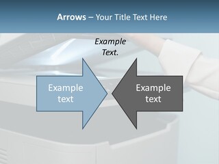 A Person Is Pressing A Button On A Printer PowerPoint Template