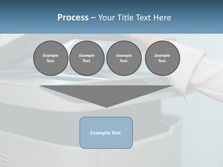 A Person Is Pressing A Button On A Printer PowerPoint Template