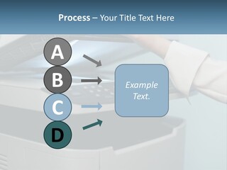 A Person Is Pressing A Button On A Printer PowerPoint Template