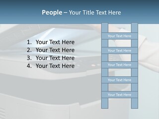 A Person Is Pressing A Button On A Printer PowerPoint Template