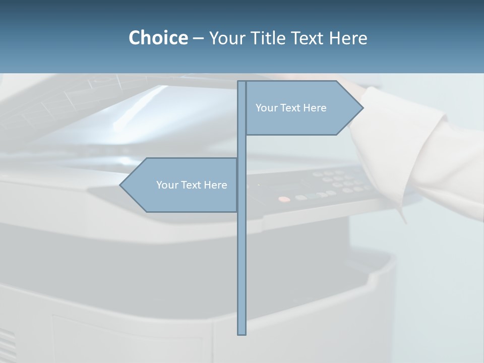 A Person Is Pressing A Button On A Printer PowerPoint Template