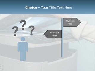 A Person Is Pressing A Button On A Printer PowerPoint Template
