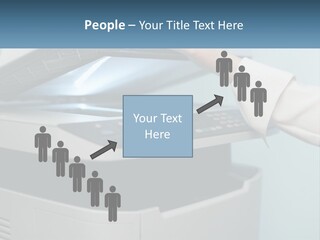 A Person Is Pressing A Button On A Printer PowerPoint Template