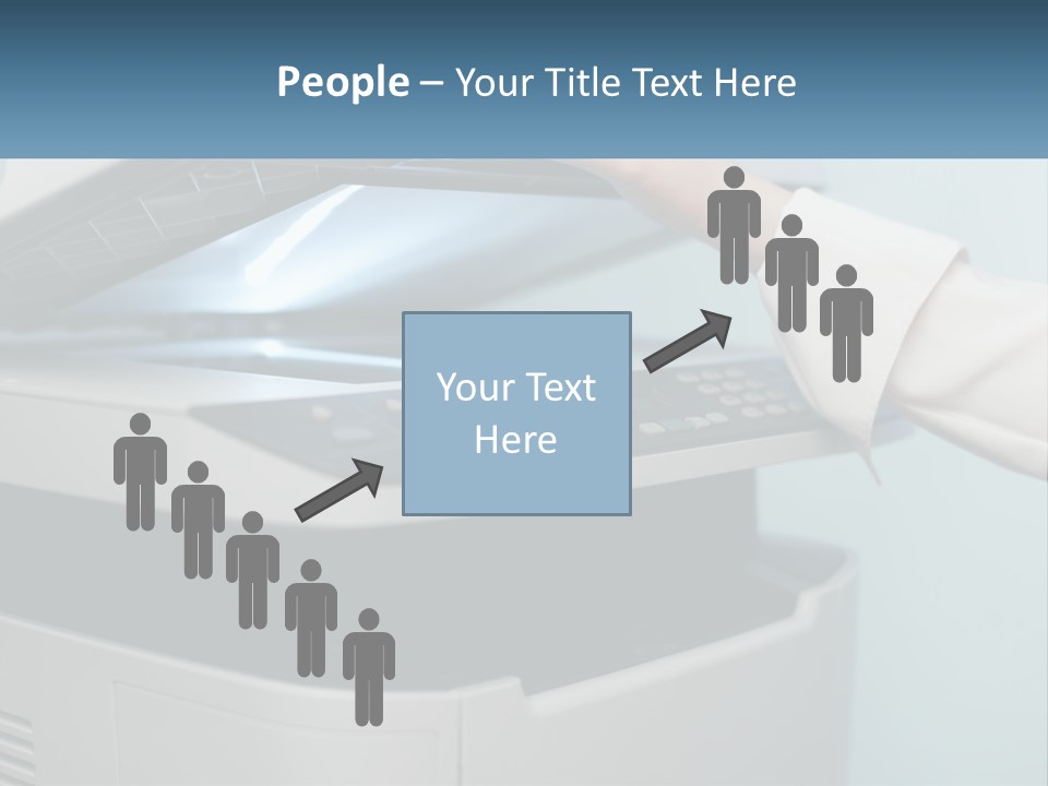 A Person Is Pressing A Button On A Printer PowerPoint Template