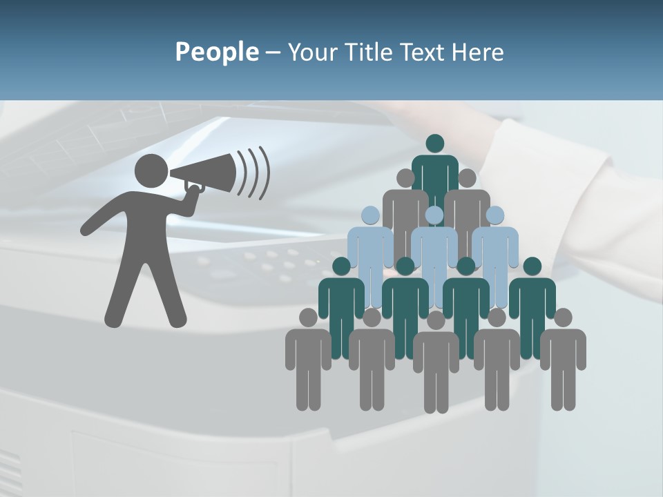 A Person Is Pressing A Button On A Printer PowerPoint Template