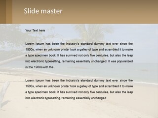 A Palm Tree On A Beach With The Ocean In The Background PowerPoint Template