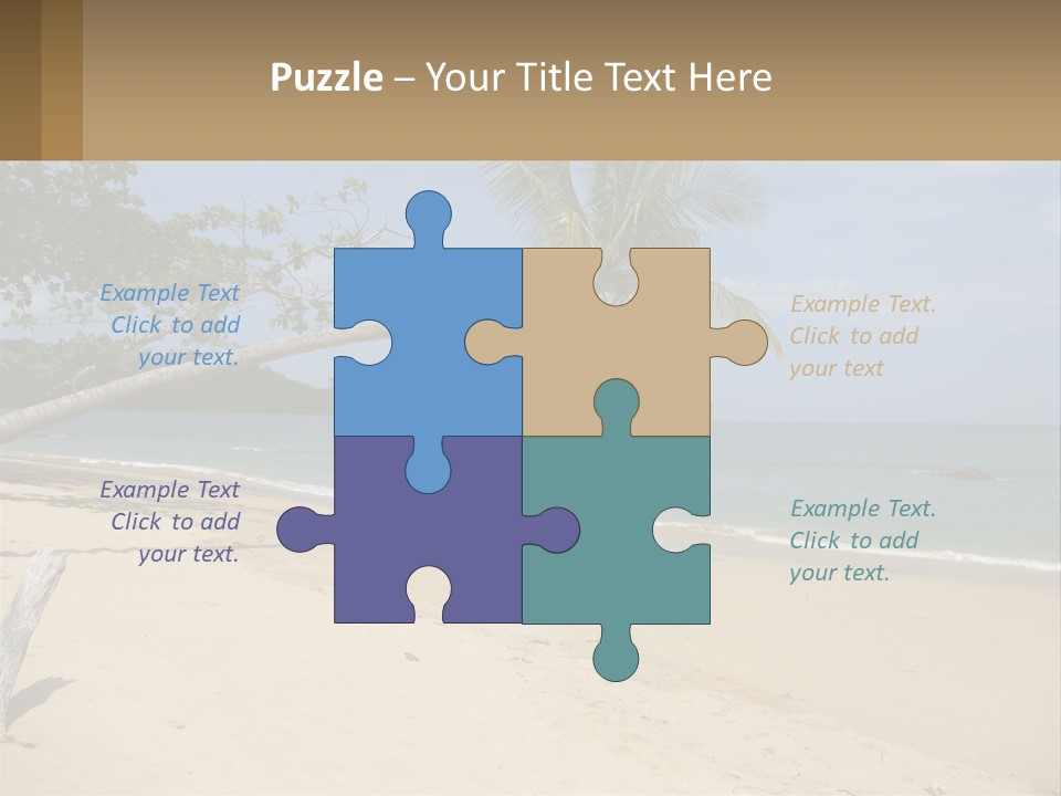 A Palm Tree On A Beach With The Ocean In The Background PowerPoint Template