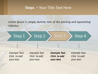 A Palm Tree On A Beach With The Ocean In The Background PowerPoint Template