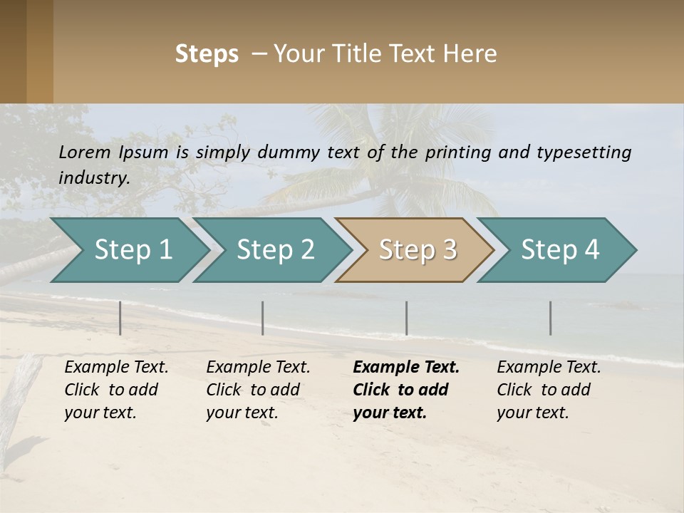 A Palm Tree On A Beach With The Ocean In The Background PowerPoint Template