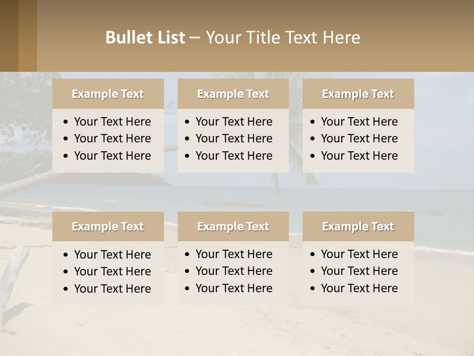 A Palm Tree On A Beach With The Ocean In The Background PowerPoint Template