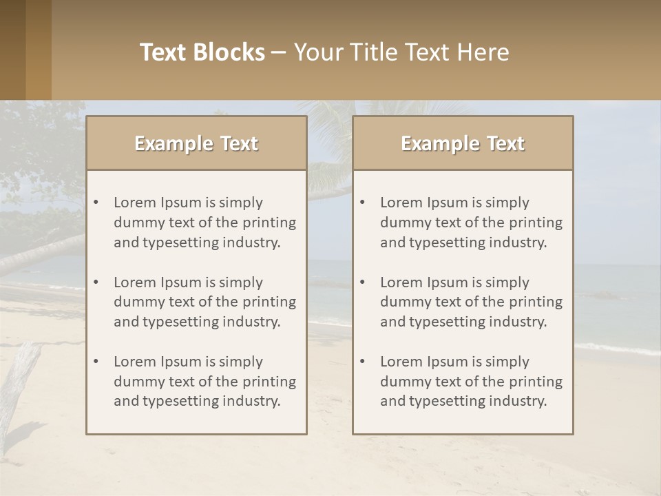 A Palm Tree On A Beach With The Ocean In The Background PowerPoint Template