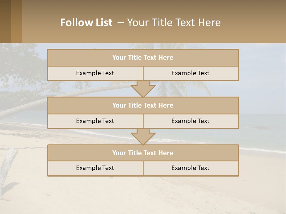 A Palm Tree On A Beach With The Ocean In The Background PowerPoint Template