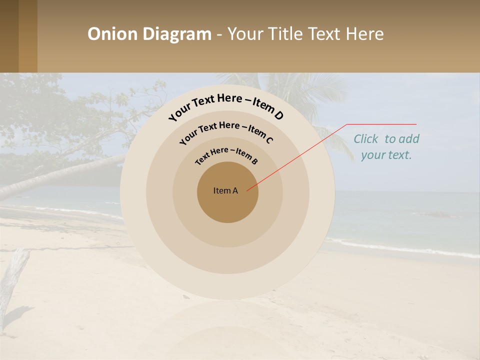 A Palm Tree On A Beach With The Ocean In The Background PowerPoint Template