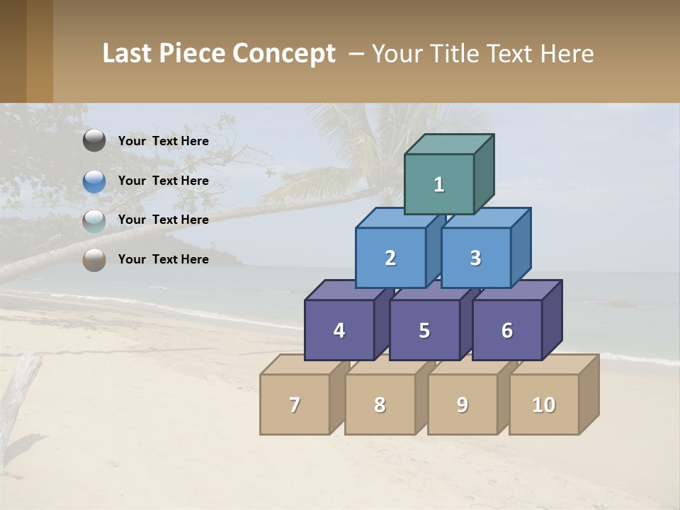A Palm Tree On A Beach With The Ocean In The Background PowerPoint Template