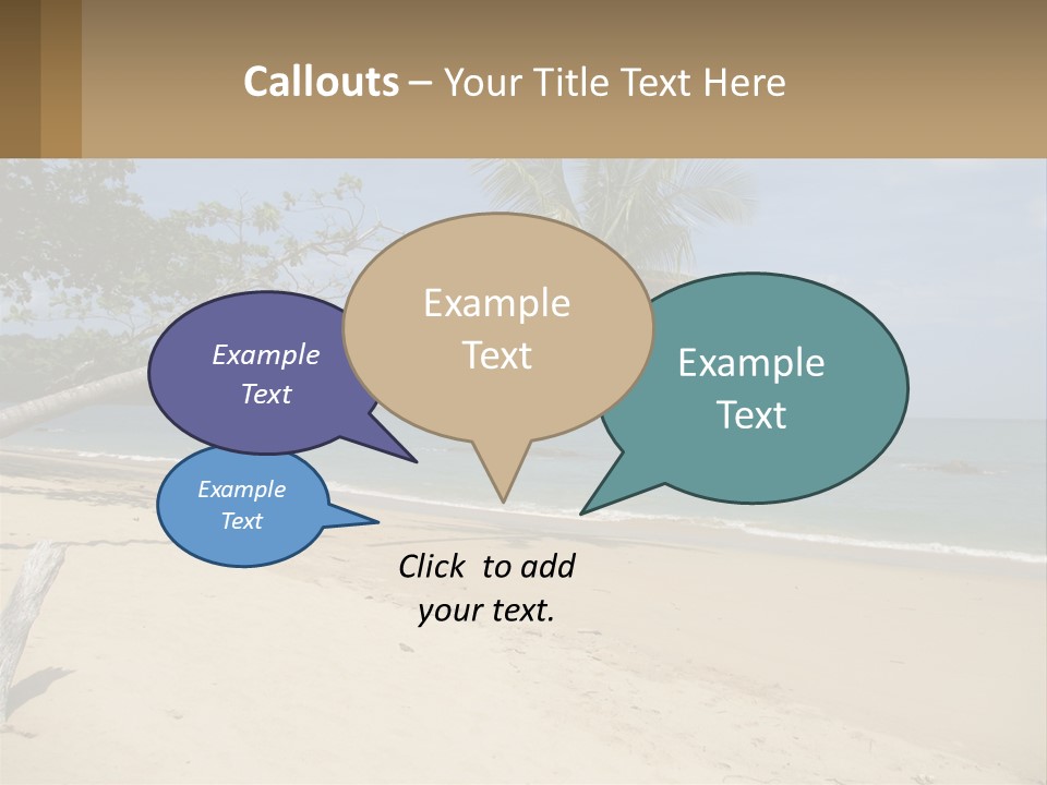 A Palm Tree On A Beach With The Ocean In The Background PowerPoint Template