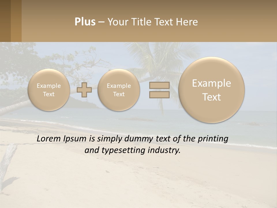 A Palm Tree On A Beach With The Ocean In The Background PowerPoint Template