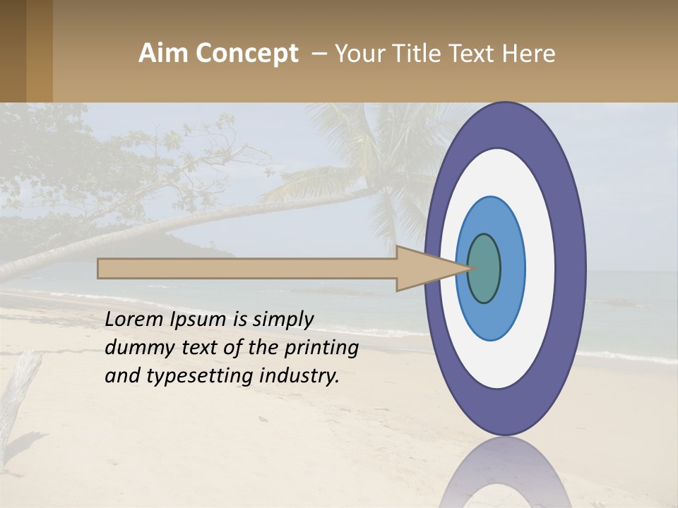 A Palm Tree On A Beach With The Ocean In The Background PowerPoint Template