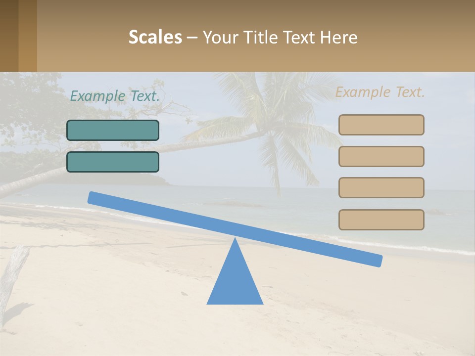 A Palm Tree On A Beach With The Ocean In The Background PowerPoint Template