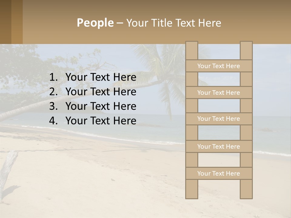 A Palm Tree On A Beach With The Ocean In The Background PowerPoint Template