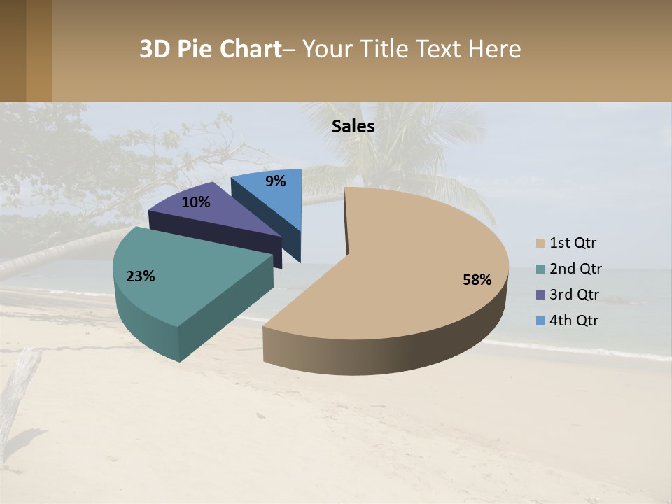 A Palm Tree On A Beach With The Ocean In The Background PowerPoint Template