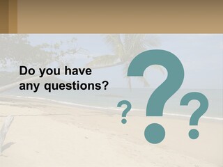 A Palm Tree On A Beach With The Ocean In The Background PowerPoint Template