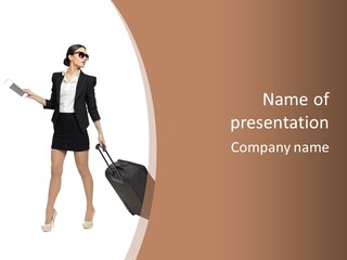 A Woman In A Business Suit Holding A Briefcase PowerPoint Template