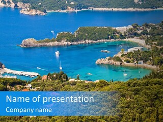 A Large Body Of Water Surrounded By Trees PowerPoint Template