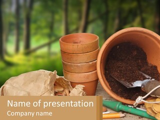 A Potted Plant Next To A Pile Of Dirt PowerPoint Template