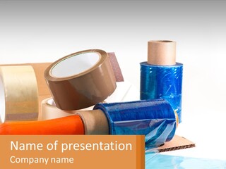 A Group Of Rolls Of Tape Sitting On Top Of A Table PowerPoint Template