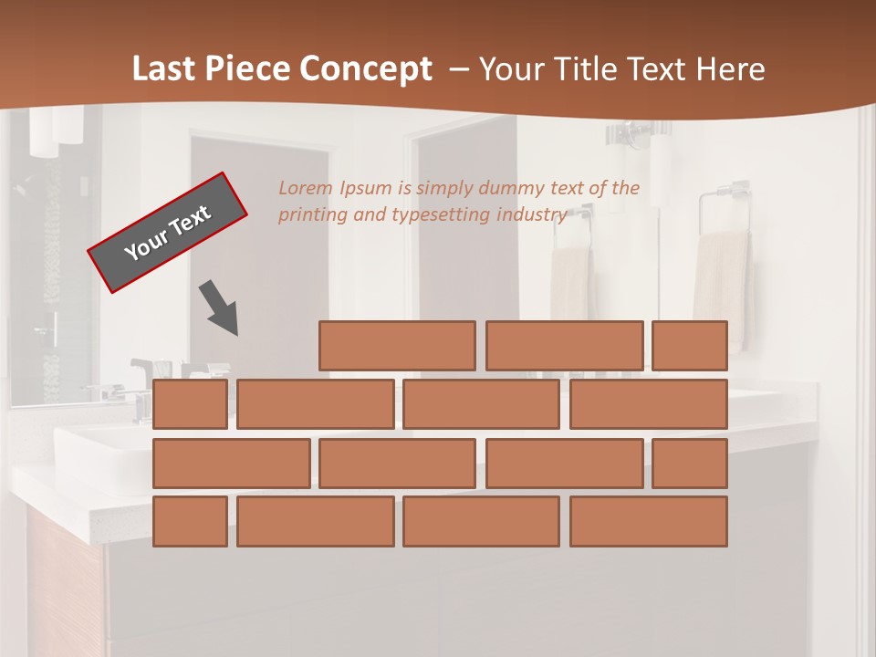 A Bathroom With Two Sinks And A Large Mirror PowerPoint Template