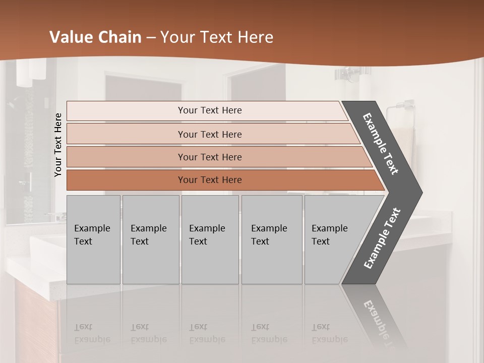 A Bathroom With Two Sinks And A Large Mirror PowerPoint Template