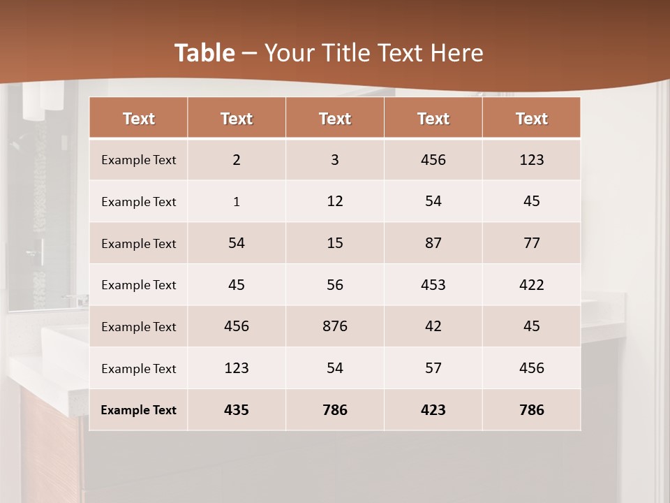 A Bathroom With Two Sinks And A Large Mirror PowerPoint Template