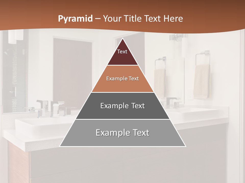 A Bathroom With Two Sinks And A Large Mirror PowerPoint Template