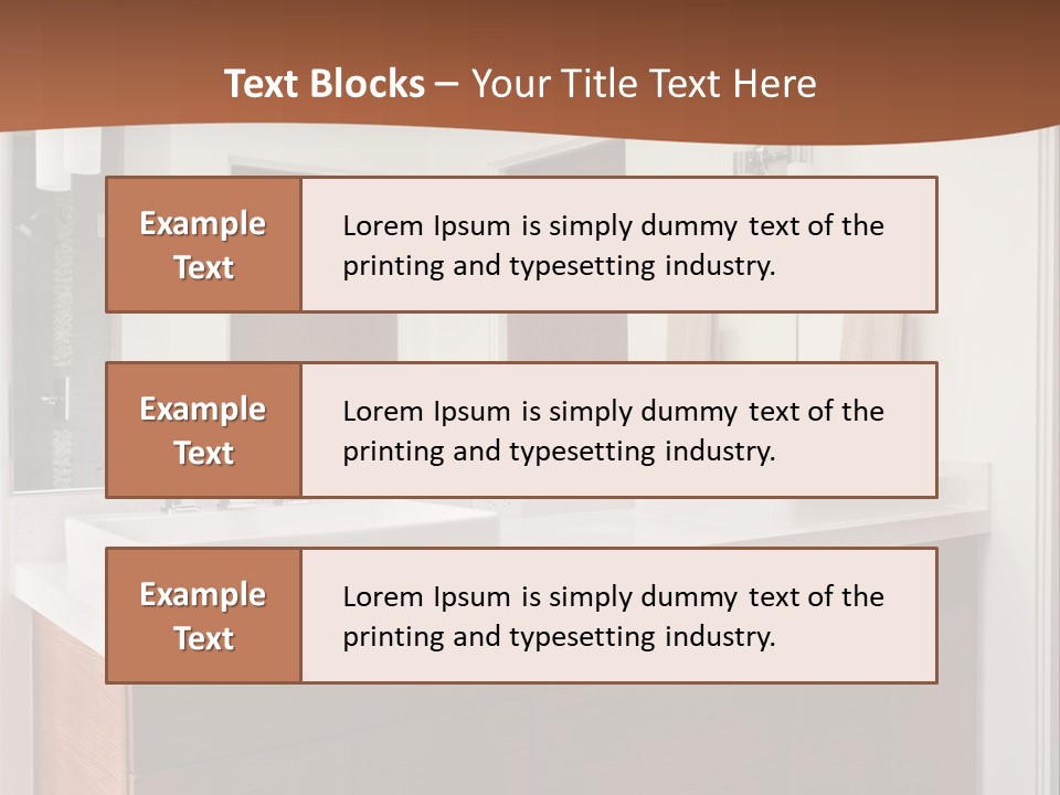A Bathroom With Two Sinks And A Large Mirror PowerPoint Template