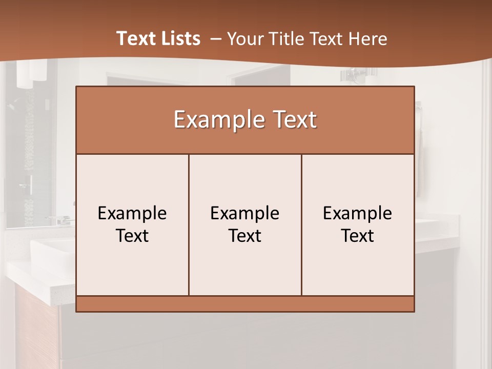 A Bathroom With Two Sinks And A Large Mirror PowerPoint Template