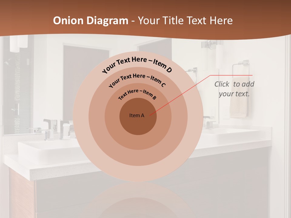 A Bathroom With Two Sinks And A Large Mirror PowerPoint Template
