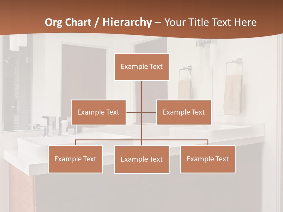 A Bathroom With Two Sinks And A Large Mirror PowerPoint Template