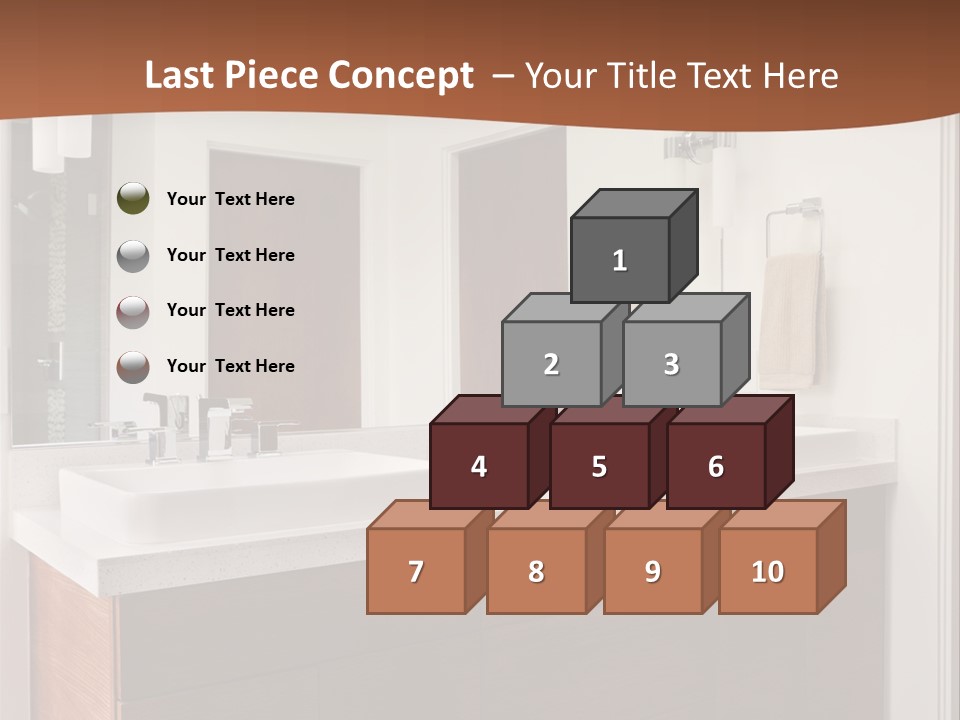 A Bathroom With Two Sinks And A Large Mirror PowerPoint Template