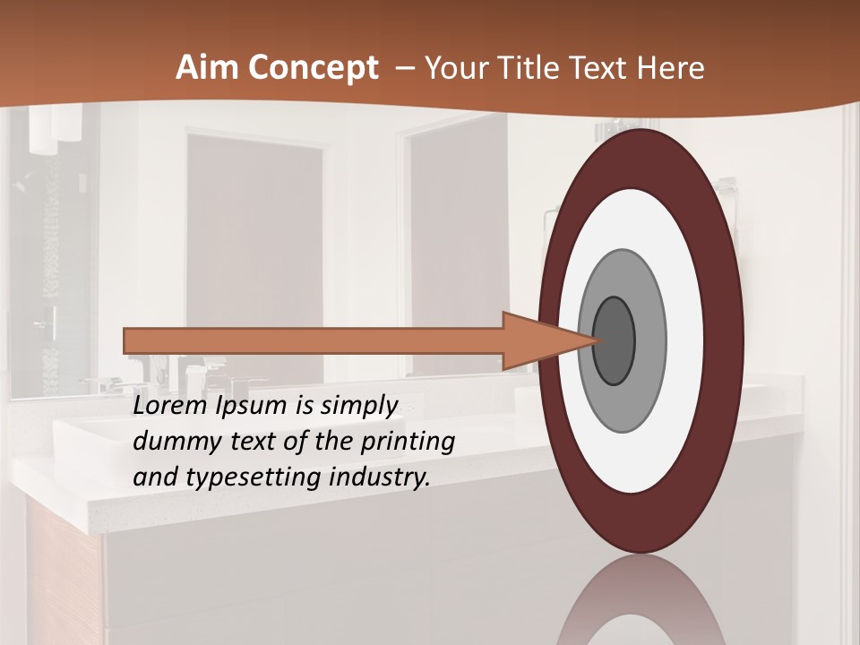 A Bathroom With Two Sinks And A Large Mirror PowerPoint Template