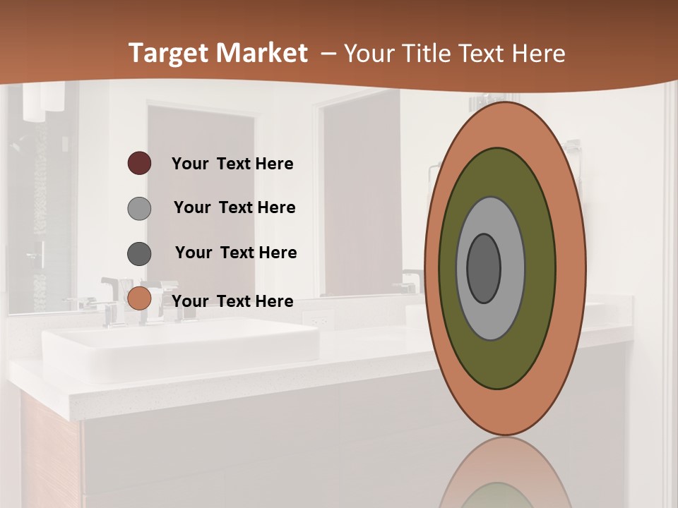 A Bathroom With Two Sinks And A Large Mirror PowerPoint Template