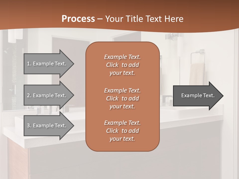 A Bathroom With Two Sinks And A Large Mirror PowerPoint Template