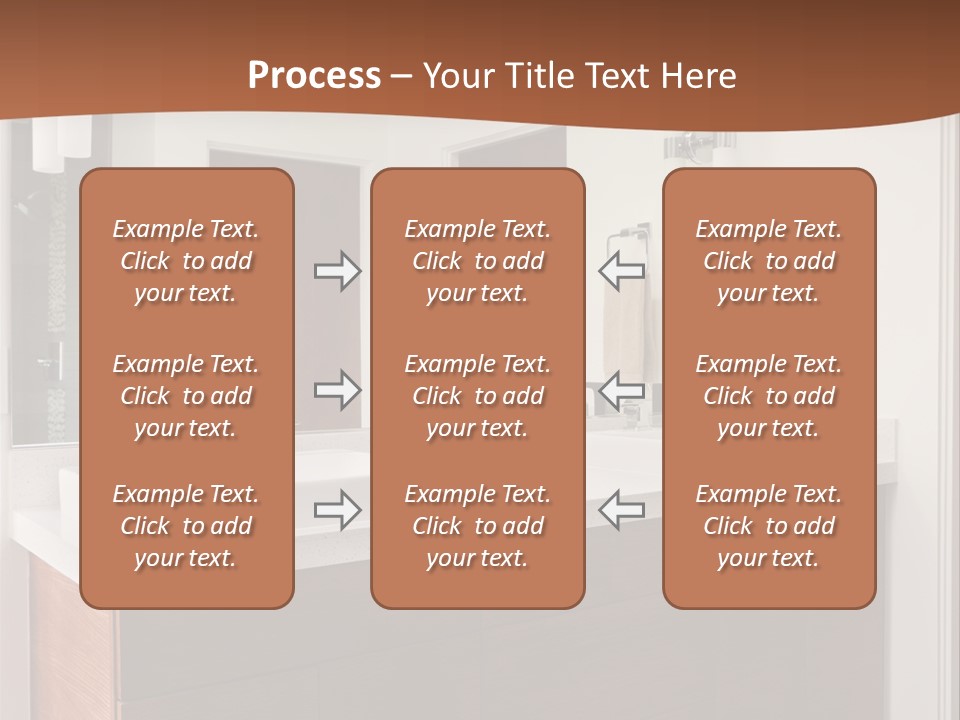 A Bathroom With Two Sinks And A Large Mirror PowerPoint Template