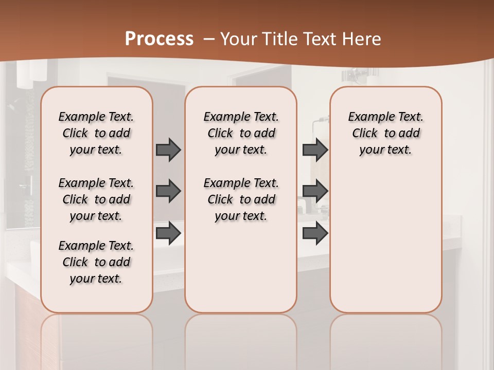 A Bathroom With Two Sinks And A Large Mirror PowerPoint Template