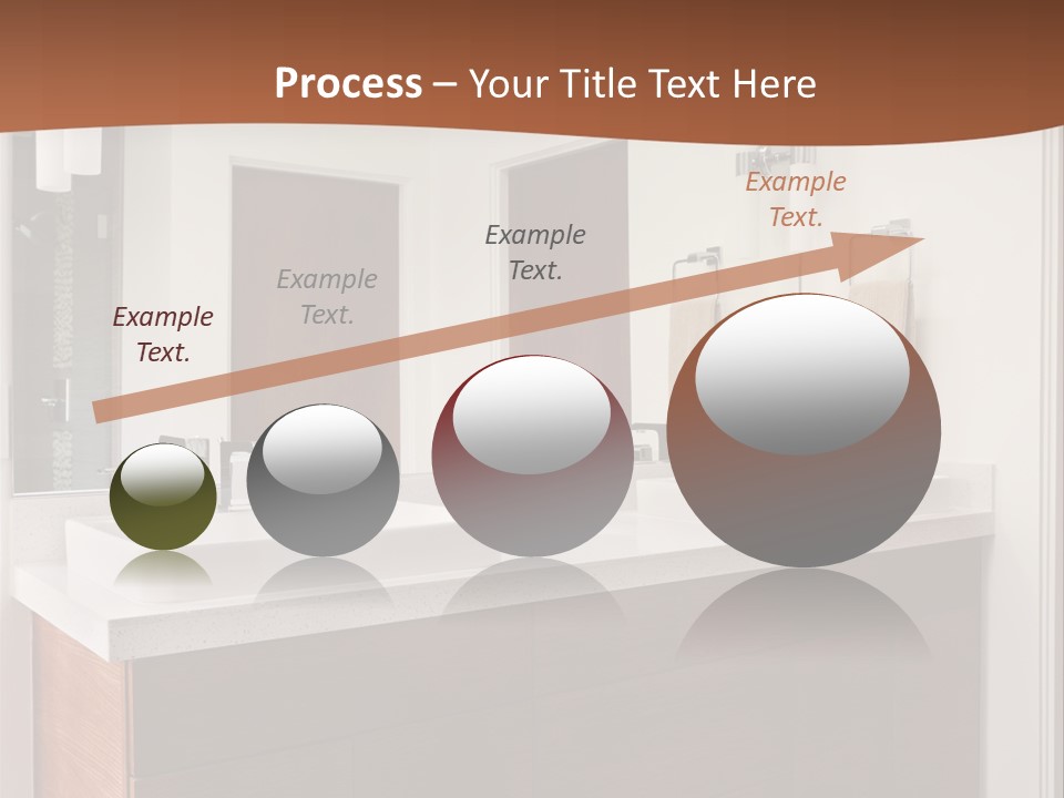 A Bathroom With Two Sinks And A Large Mirror PowerPoint Template