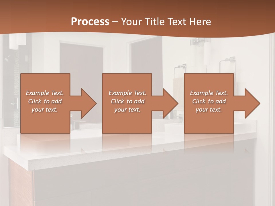 A Bathroom With Two Sinks And A Large Mirror PowerPoint Template