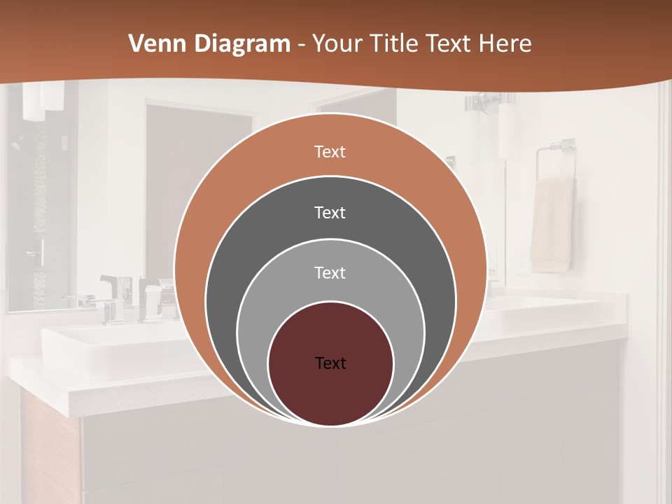 A Bathroom With Two Sinks And A Large Mirror PowerPoint Template