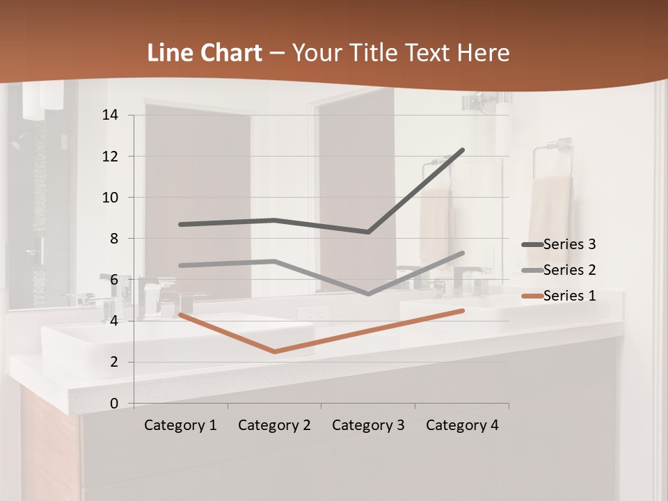 A Bathroom With Two Sinks And A Large Mirror PowerPoint Template