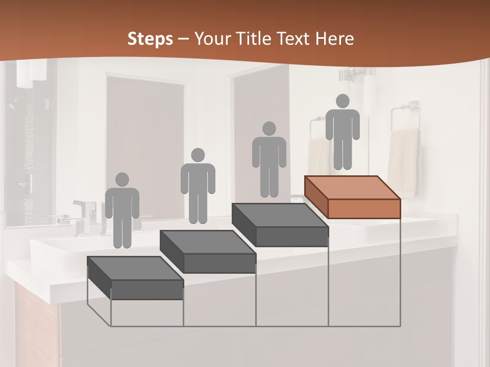 A Bathroom With Two Sinks And A Large Mirror PowerPoint Template